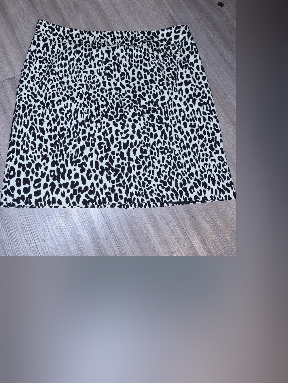 Black and White Leopard Print Mini Skirt